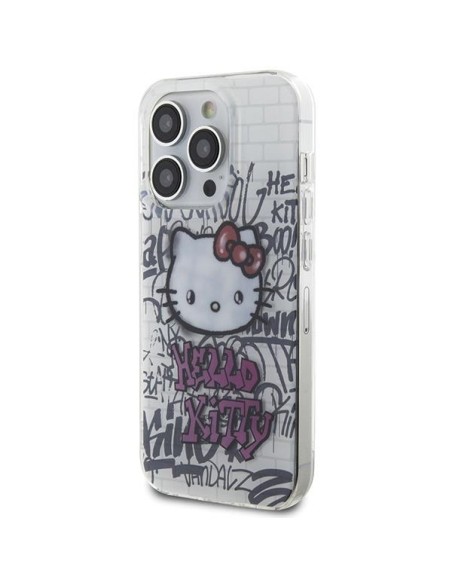 Etui Hello Kitty IML Kitty On Bricks Graffiti na iPhone 14 Pro - białe Etui Hello Kitty IML Kitty On Bricks Graffiti na iPhone 14 Pro - białe