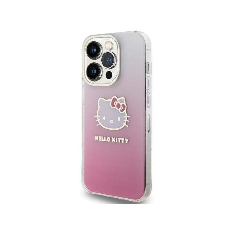 Etui Hello Kitty IML Gradient Electrop Kitty Head na iPhone 15 Pro - różowe