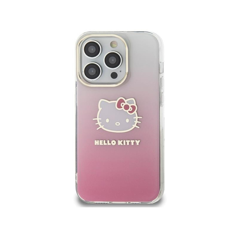 Etui Hello Kitty IML Gradient Electrop Kitty Head na iPhone 15 Pro - różowe