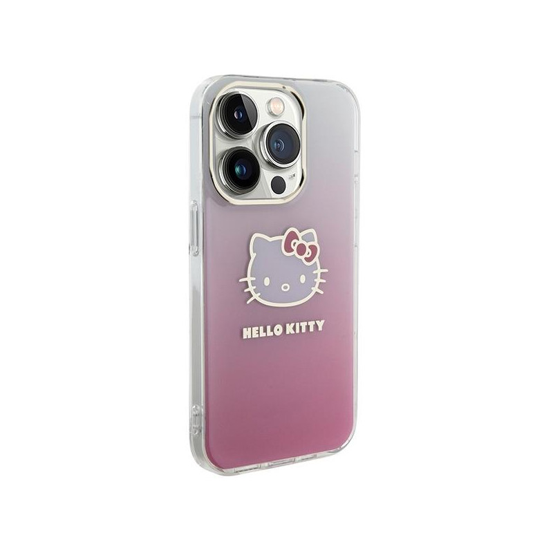 Etui Hello Kitty IML Gradient Electrop Kitty Head na iPhone 15 Pro - różowe