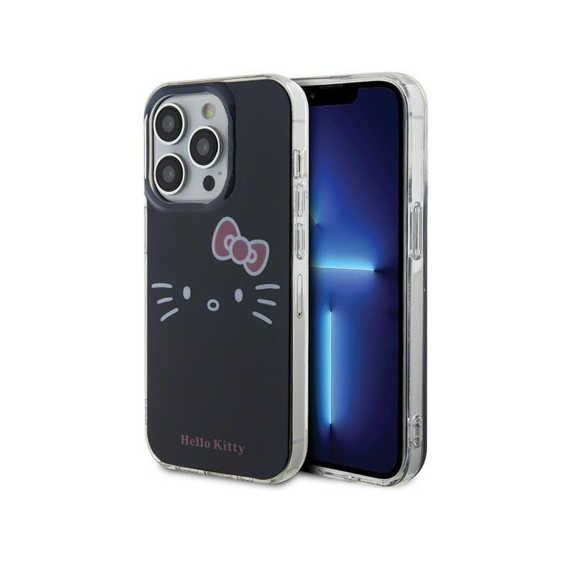 Etui Hello Kitty IML Kitty Face na iPhone 15 Pro - czarne