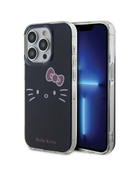 Etui Hello Kitty IML Kitty Face na iPhone 15 Pro - czarne Etui Hello Kitty IML Kitty Face na iPhone 15 Pro - czarne