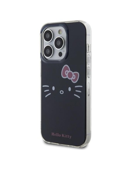 Etui Hello Kitty IML Kitty Face na iPhone 15 Pro - czarne Etui Hello Kitty IML Kitty Face na iPhone 15 Pro - czarne