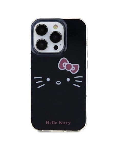 Etui Hello Kitty IML Kitty Face na iPhone 15 Pro - czarne Etui Hello Kitty IML Kitty Face na iPhone 15 Pro - czarne