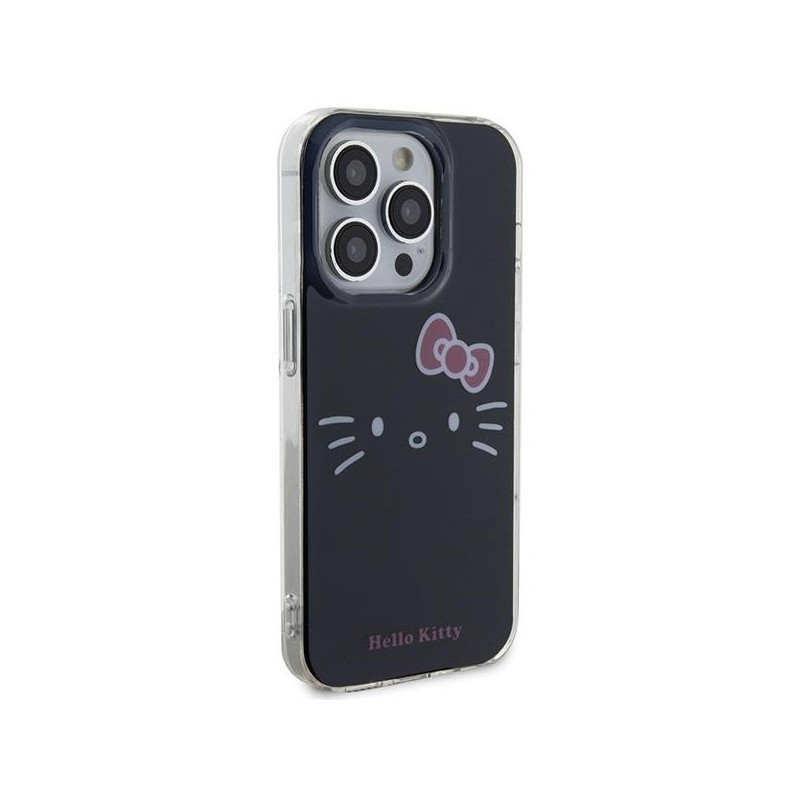 Etui Hello Kitty IML Kitty Face na iPhone 15 Pro - czarne