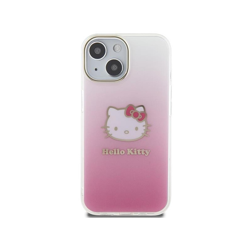 Etui Hello Kitty IML Gradient Electrop Kitty Head na iPhone 15 - różowe