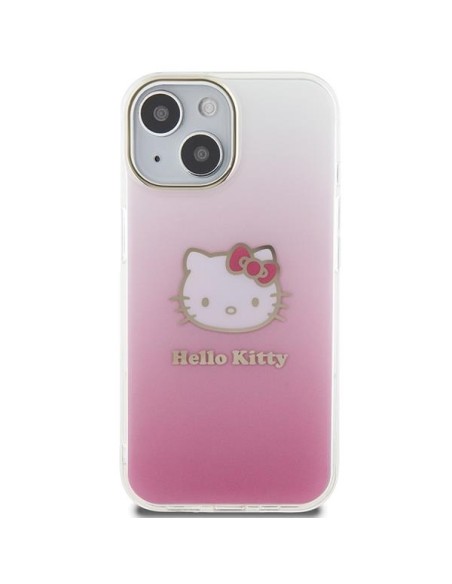 Etui Hello Kitty IML Gradient Electrop Kitty Head na iPhone 15 - różowe Etui Hello Kitty IML Gradient Electrop Kitty Head na iPhone 15 - różowe