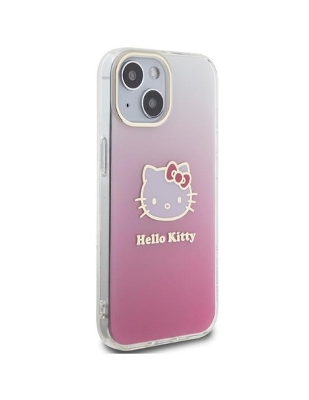 Etui Hello Kitty IML Gradient Electrop Kitty Head na iPhone 15 - różowe Etui Hello Kitty IML Gradient Electrop Kitty Head na iPhone 15 - różowe