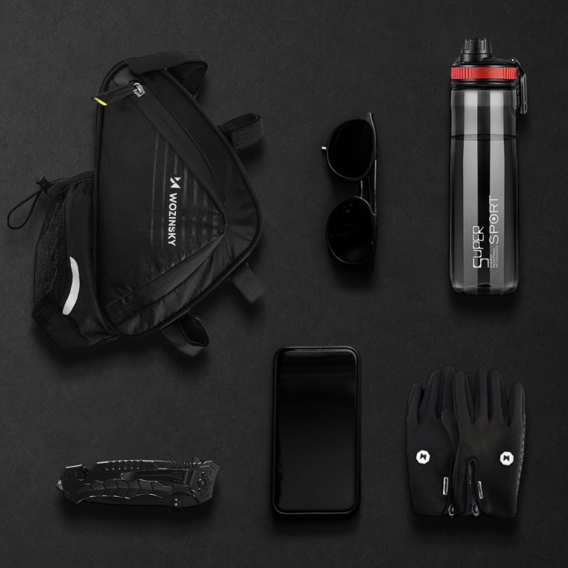 Dviračio krepšys po rėmu 1,5l juodas