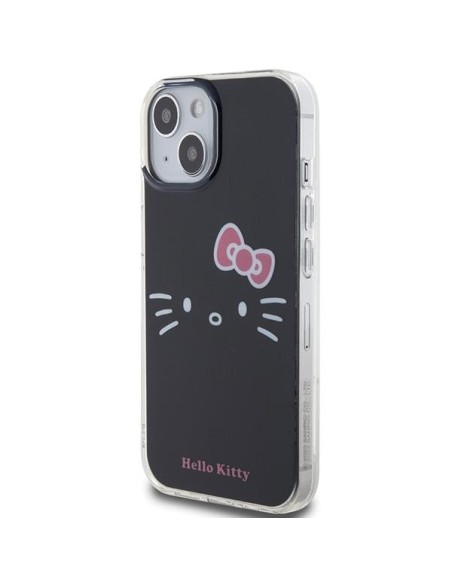 Etui Hello Kitty IML Kitty Face na iPhone 15 - czarne Etui Hello Kitty IML Kitty Face na iPhone 15 - czarne