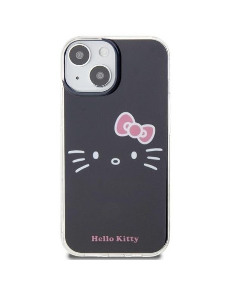 Etui Hello Kitty IML Kitty Face na iPhone 15 - czarne Etui Hello Kitty IML Kitty Face na iPhone 15 - czarne