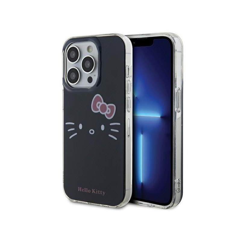 Etui Hello Kitty IML Kitty Face na iPhone 15 Pro Max - czarne Etui Hello Kitty IML Kitty Face na iPhone 15 Pro Max - czarne