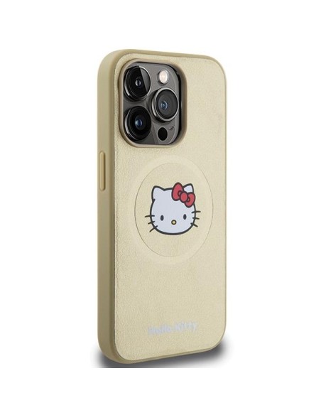 Etui Hello Kitty Leather Kitty Head MagSafe na iPhone 13 Pro / 13 - złote Etui Hello Kitty Leather Kitty Head MagSafe na iPhone 13 Pro / 13 - złote