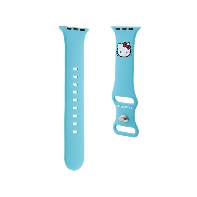 Pasek Hello Kitty Silicone Kitty Head na Apple Watch 38/ 40/ 41mm - niebieski