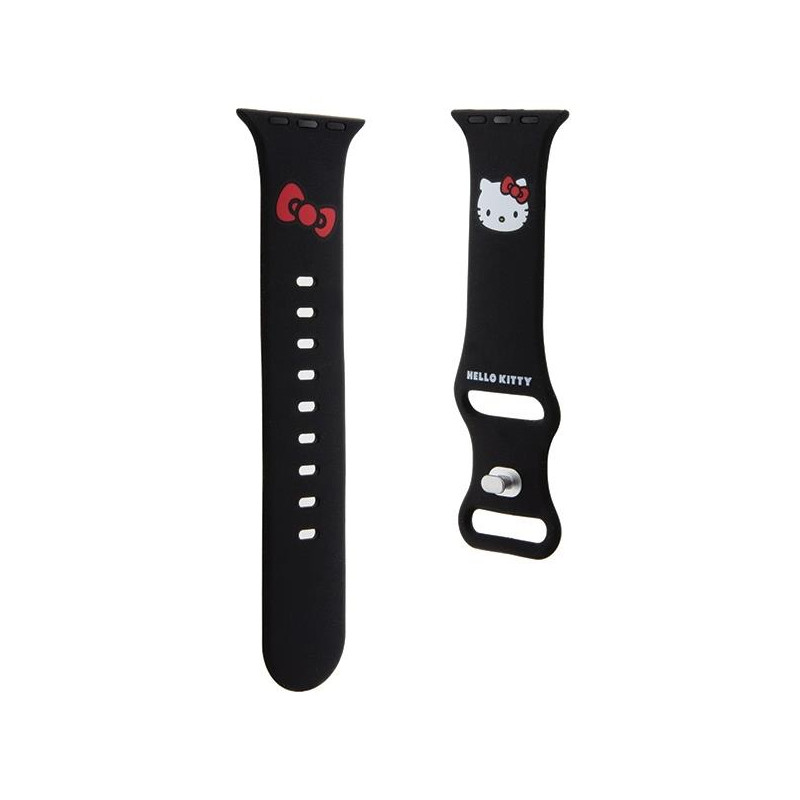 Pasek Hello Kitty Silicone Kitty Head na Apple Watch 38/ 40/ 41mm - czarny