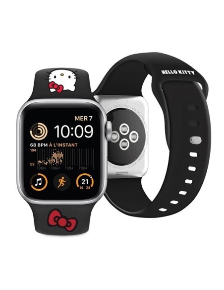 Pasek Hello Kitty Silicone Kitty Head na Apple Watch 38/ 40/ 41mm - czarny Pasek Hello Kitty Silicone Kitty Head na Apple Watch 38/ 40/ 41mm - czarny