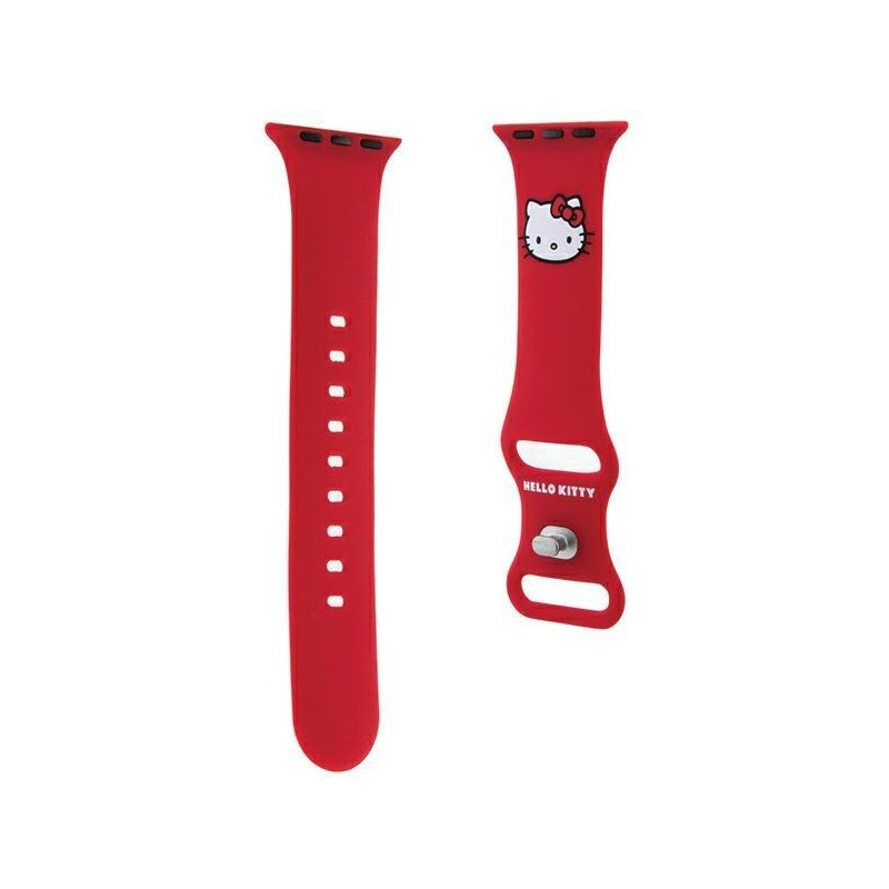 Pasek Hello Kitty Silicone Kitty Head na Apple Watch 38/ 40/ 41mm - czerwony