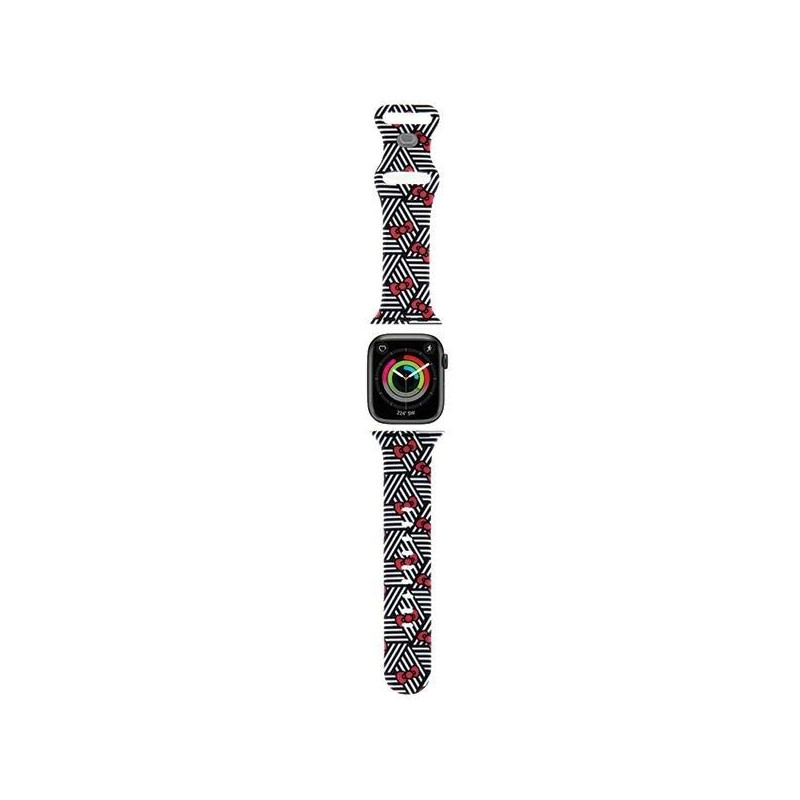 Pasek Hello Kitty Silicone Bows & Stripes na Apple Watch 38/ 40/ 41mm - czarny