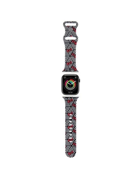 Pasek Hello Kitty Silicone Bows & Stripes na Apple Watch 38/ 40/ 41mm - czarny Pasek Hello Kitty Silicone Bows & Stripes na Apple Watch 38/ 40/ 41mm - czarny