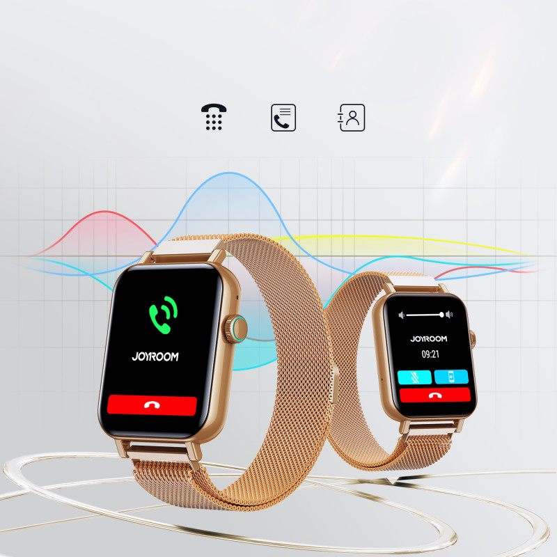 Smartwatch Joyroom JR-FT5 IP68 z funkcją odbierania połączeń - złoty