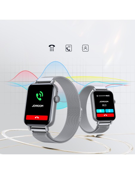 Smartwatch Joyroom JR-FT5 IP68 z funkcją odbierania połączeń - srebrny Smartwatch Joyroom JR-FT5 IP68 z funkcją odbierania połączeń - srebrny