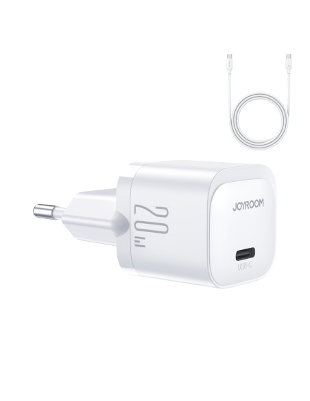 Ładowarka sieciowa Joyroom JR-TCF02 USB-C PD 20W + kabel USB-C - biała