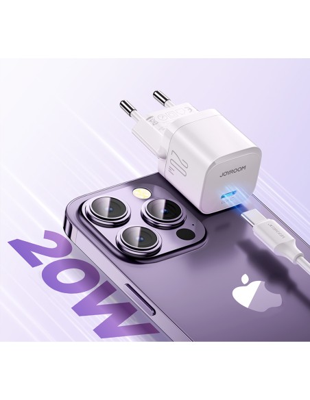 Ładowarka sieciowa Joyroom JR-TCF02 USB-C PD 20W + kabel USB-C - biała