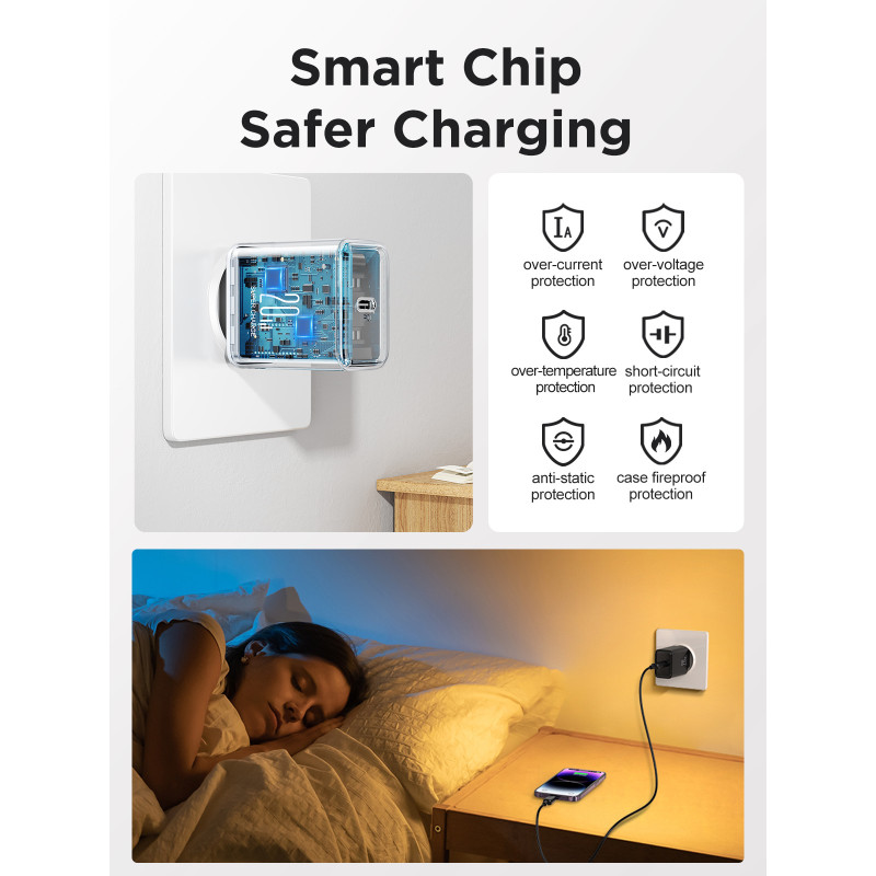 Ładowarka sieciowa Joyroom JR-TCF06 USB-C PD 20W + kabel USB-C - czarna