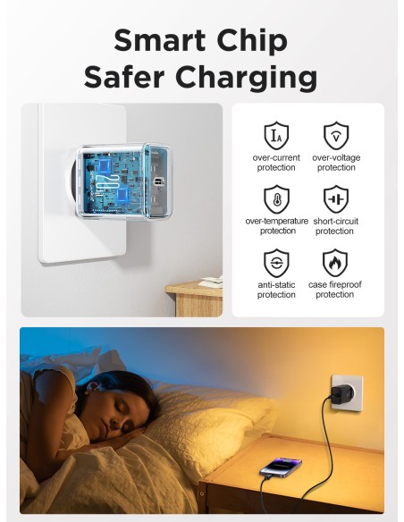 Ładowarka sieciowa Joyroom JR-TCF06 USB-C PD 20W + kabel USB-C - czarna Ładowarka sieciowa Joyroom JR-TCF06 USB-C PD 20W + kabel USB-C - czarna