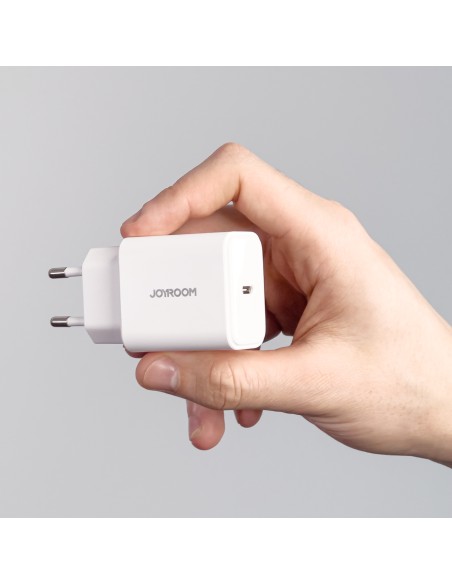 Ładowarka sieciowa Joyroom JR-TCF06 USB-C PD 20W + kabel USB-C - biała Ładowarka sieciowa Joyroom JR-TCF06 USB-C PD 20W + kabel USB-C - biała