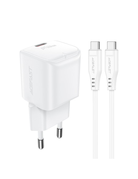 Ładowarka sieciowa Acefast A73 Mini PD 20W GaN + kabel USB-C - biała Ładowarka sieciowa Acefast A73 Mini PD 20W GaN + kabel USB-C - biała