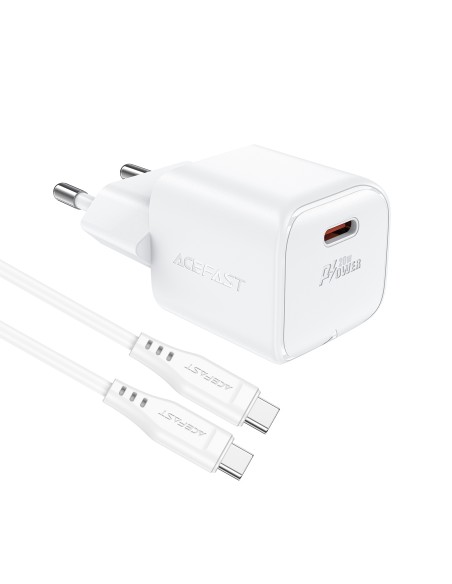 Ładowarka sieciowa Acefast A73 Mini PD 20W GaN + kabel USB-C - biała Ładowarka sieciowa Acefast A73 Mini PD 20W GaN + kabel USB-C - biała