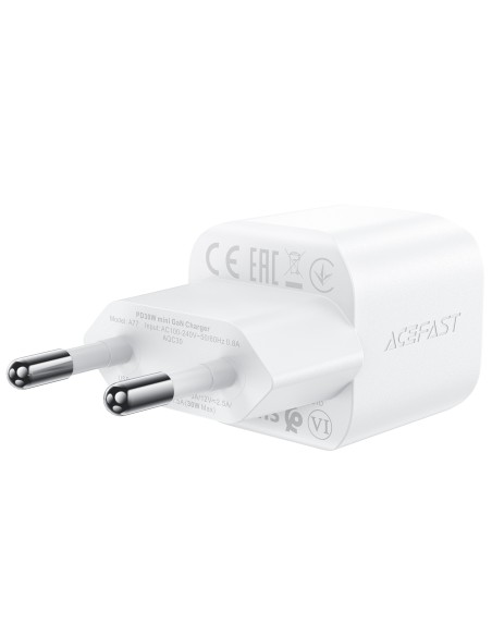 Ładowarka sieciowa Acefast A77 Mini PD 30W GaN + kabel USB-C - biała Ładowarka sieciowa Acefast A77 Mini PD 30W GaN + kabel USB-C - biała