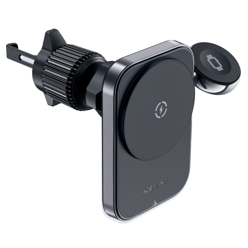 Uchwyt samochodowy Acefast D18 z ładowarką indukcyjną MagSafe / Qi + kabel USB-A USB-C - czarny