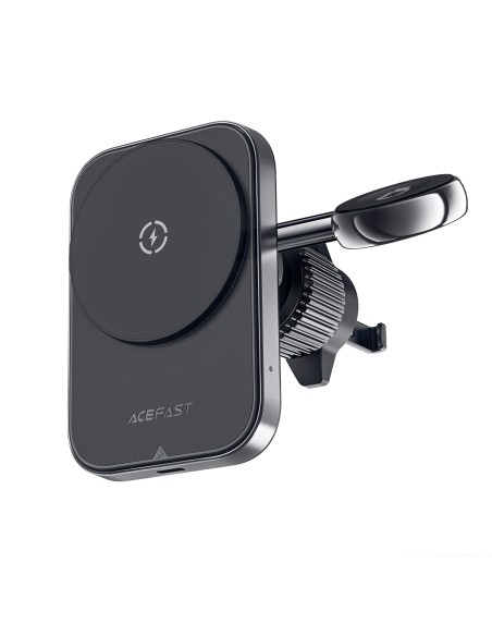 Uchwyt samochodowy Acefast D18 z ładowarką indukcyjną MagSafe / Qi + kabel USB-A USB-C - czarny Uchwyt samochodowy Acefast D18 z ładowarką indukcyjną MagSafe / Qi + kabel USB-A USB-C - czarny