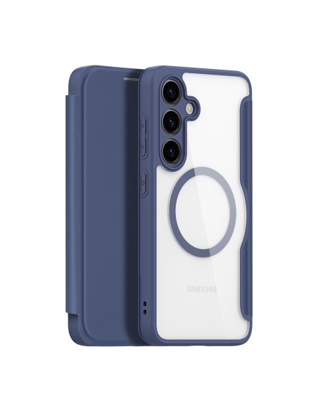 Etui Dux Ducis Skin X Pro do Samsung S24 z magnetycznym ringiem i klapką - niebieskie Etui Dux Ducis Skin X Pro do Samsung S24 z magnetycznym ringiem i klapką - niebieskie