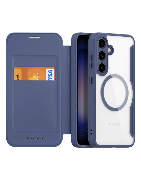 Etui Dux Ducis Skin X Pro do Samsung S24 z magnetycznym ringiem i klapką - niebieskie Etui Dux Ducis Skin X Pro do Samsung S24 z magnetycznym ringiem i klapką - niebieskie