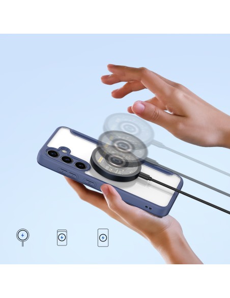 Etui Dux Ducis Skin X Pro do Samsung S24 z magnetycznym ringiem i klapką - niebieskie Etui Dux Ducis Skin X Pro do Samsung S24 z magnetycznym ringiem i klapką - niebieskie