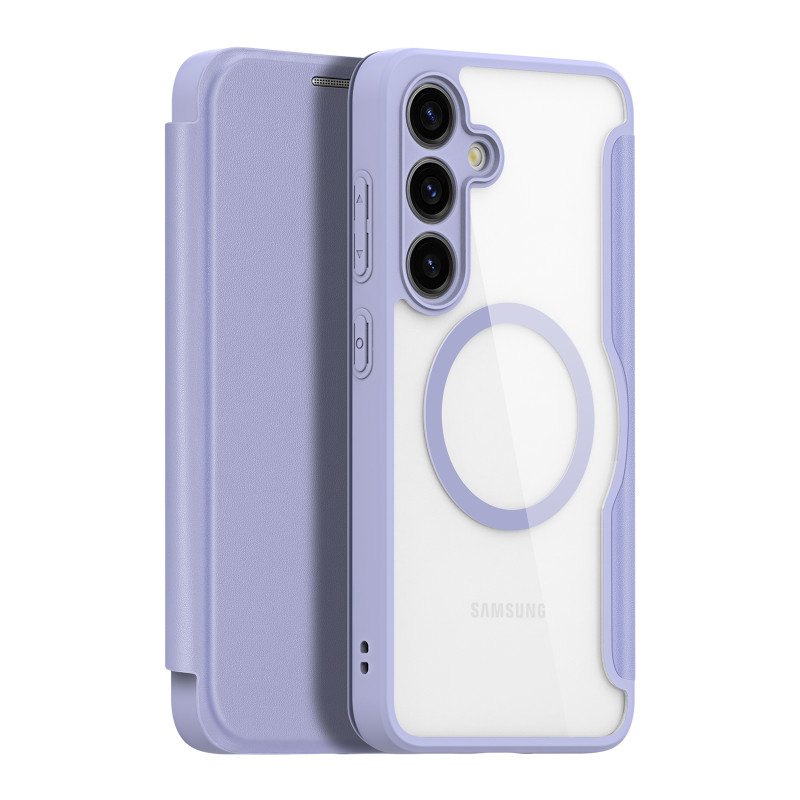 Etui Dux Ducis Skin X Pro do Samsung S24 z magnetycznym ringiem i klapką - fioletowe