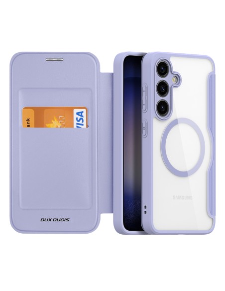 Etui Dux Ducis Skin X Pro do Samsung S24 z magnetycznym ringiem i klapką - fioletowe Etui Dux Ducis Skin X Pro do Samsung S24 z magnetycznym ringiem i klapką - fioletowe