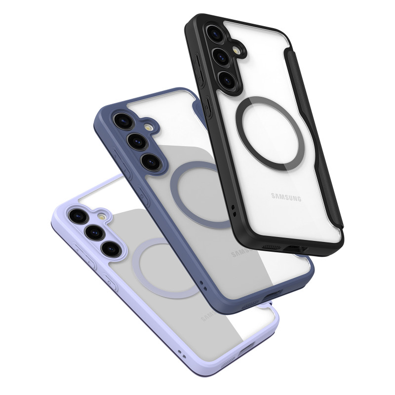 Etui Dux Ducis Skin X Pro do Samsung S24 z magnetycznym ringiem i klapką - fioletowe