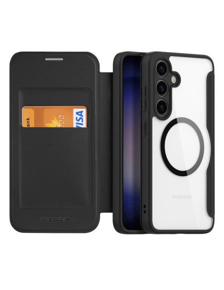 Etui Dux Ducis Skin X Pro do Samsung S24+ z magnetycznym ringiem i klapką - czarne Etui Dux Ducis Skin X Pro do Samsung S24+ z magnetycznym ringiem i klapką - czarne