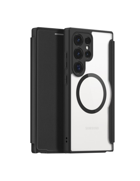 Etui Dux Ducis Skin X Pro do Samsung S24 Ultra z magnetycznym ringiem i klapką - czarne Etui Dux Ducis Skin X Pro do Samsung S24 Ultra z magnetycznym ringiem i klapką - czarne