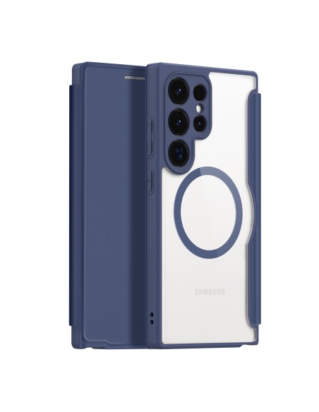 Etui Dux Ducis Skin X Pro do Samsung S24 Ultra z magnetycznym ringiem i klapką - niebieskie Etui Dux Ducis Skin X Pro do Samsung S24 Ultra z magnetycznym ringiem i klapką - niebieskie