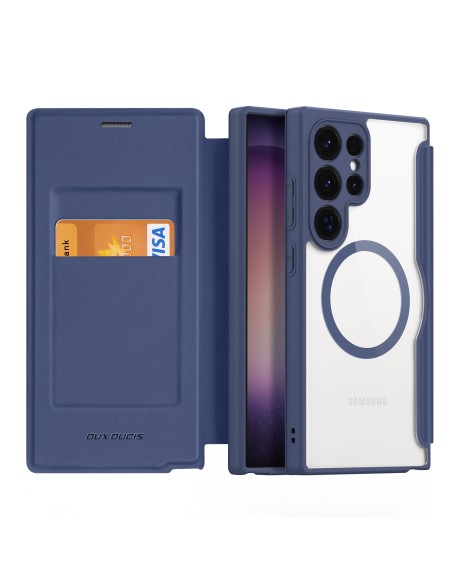 Etui Dux Ducis Skin X Pro do Samsung S24 Ultra z magnetycznym ringiem i klapką - niebieskie Etui Dux Ducis Skin X Pro do Samsung S24 Ultra z magnetycznym ringiem i klapką - niebieskie