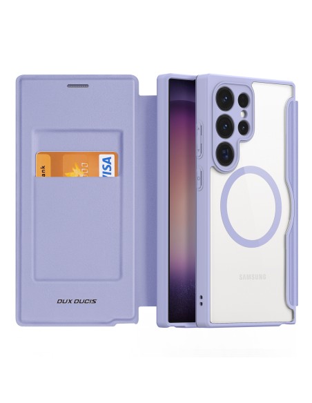 Etui Dux Ducis Skin X Pro do Samsung S24 Ultra z magnetycznym ringiem i klapką - fioletowe Etui Dux Ducis Skin X Pro do Samsung S24 Ultra z magnetycznym ringiem i klapką - fioletowe