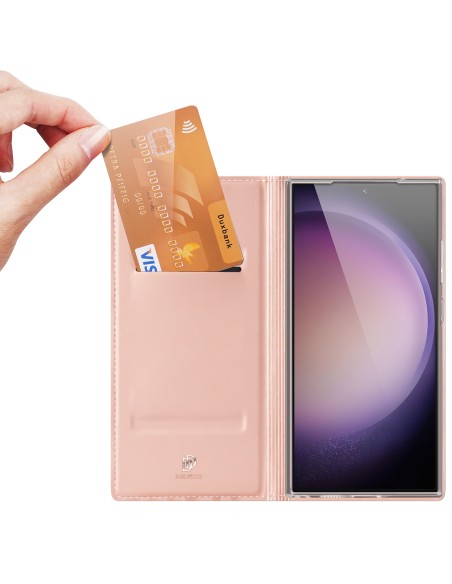 Etui Dux Ducis Skin Pro do Samsung S24 Ultra z klapką - różowe Etui Dux Ducis Skin Pro do Samsung S24 Ultra z klapką - różowe