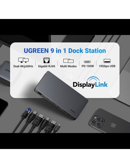 Wielofunkcyjny adapter Ugreen CM615 USB-C - szary Wielofunkcyjny adapter Ugreen CM615 USB-C - szary