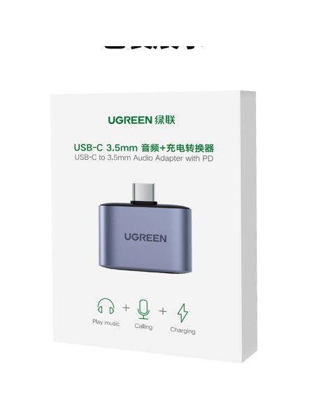 Adapter audio Ugreen CM231 USB-C mini jack 3,5 mm - szary Adapter audio Ugreen CM231 USB-C mini jack 3,5 mm - szary