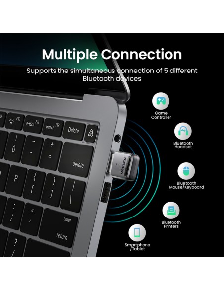 Adapter Bluetooth Ugreen CM390 5.0 USB - czarny Adapter Bluetooth Ugreen CM390 5.0 USB - czarny